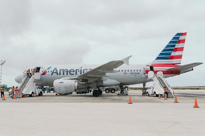 American Airlines arriving on Bonaire