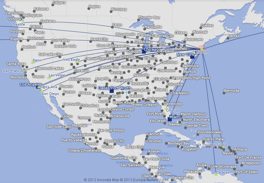 American Airlines from Boston