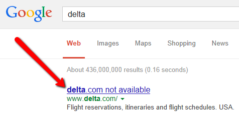 Delta.com Not Available