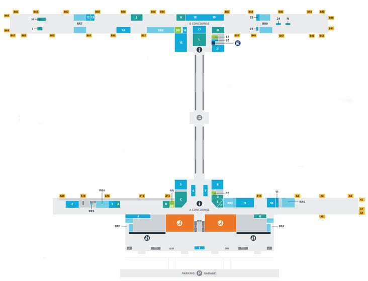 Kansas City International Airport level 2 Departures