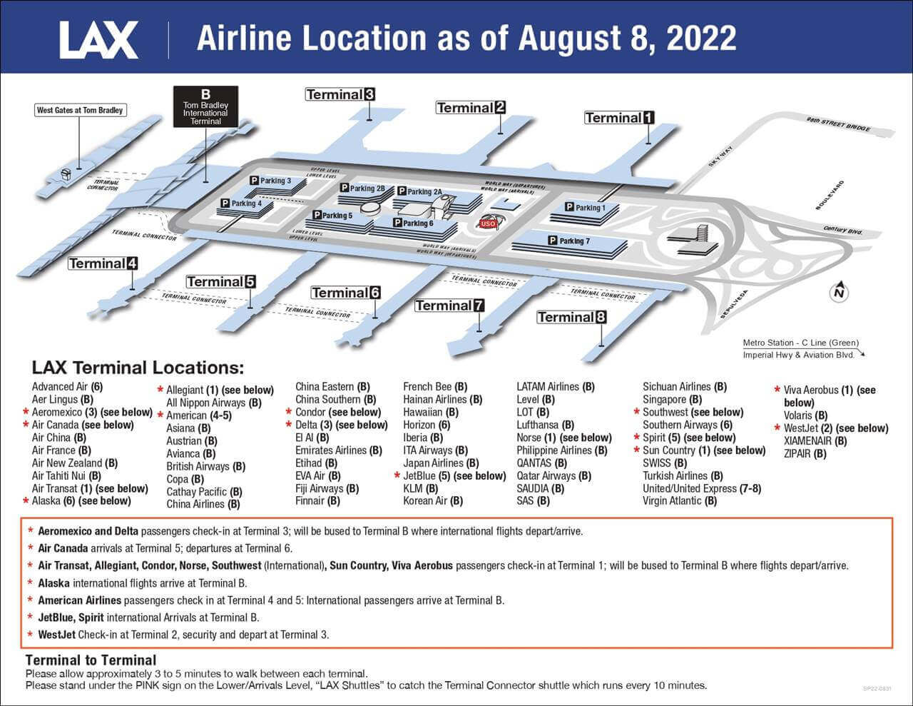 LAX Airline Location Map photo