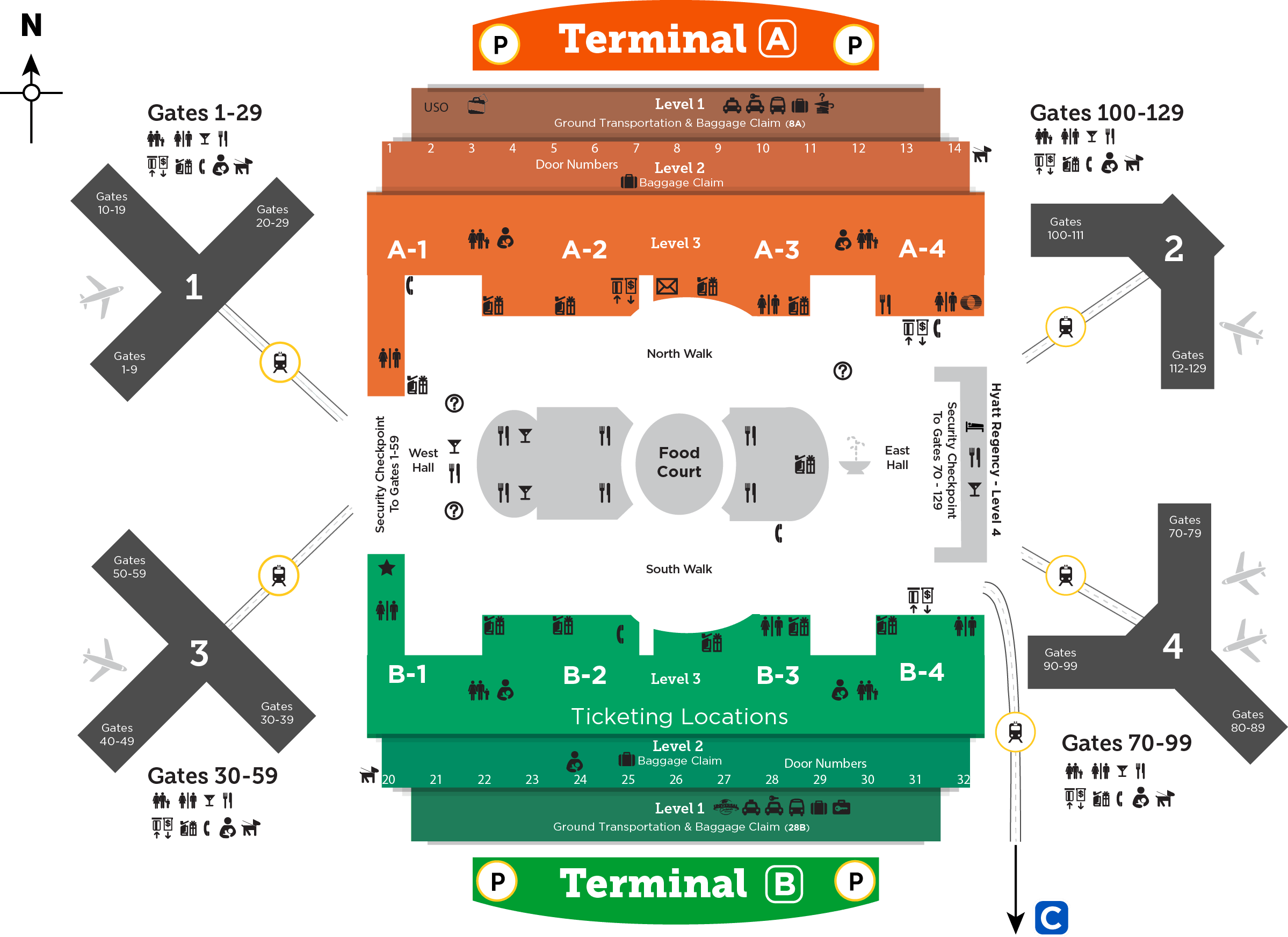 MCO Wayfinding Map North