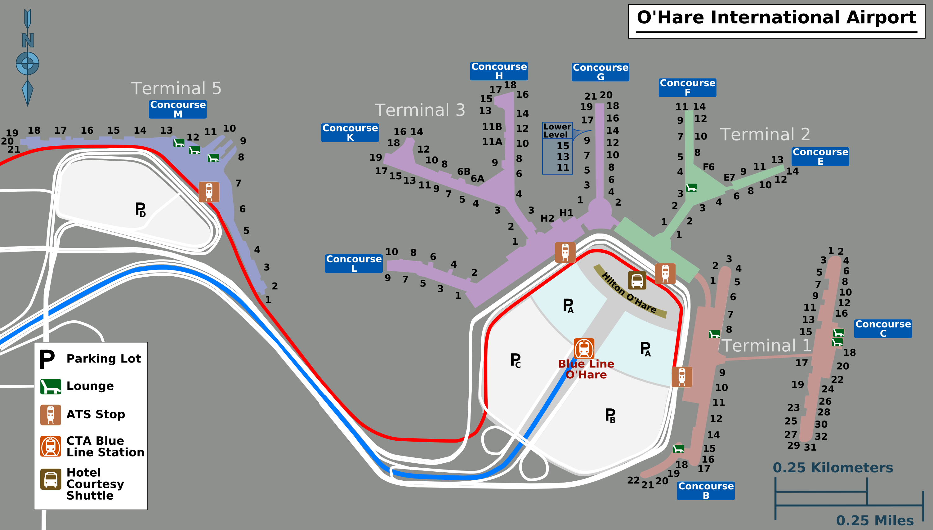 OHare airport map