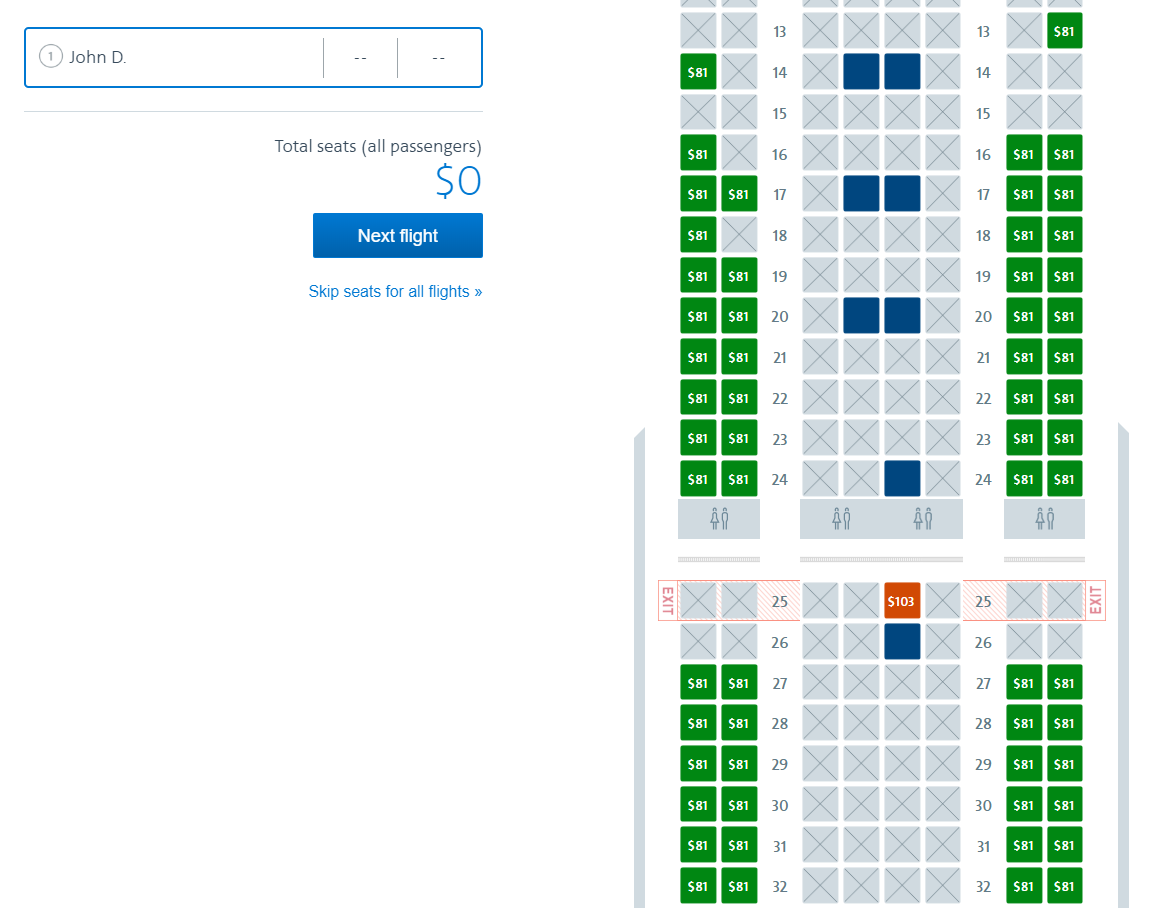 PHL AMS AA MCE Preferred seat cost