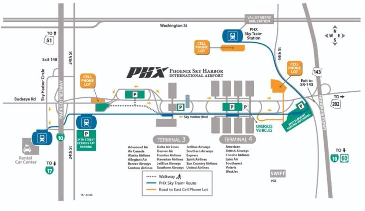 Phoenix Sky Harbor International Airport Map 732x423 1