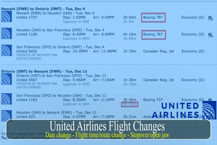 United Airlines Flight Changes