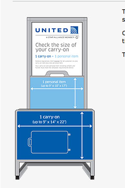 United Carry On size