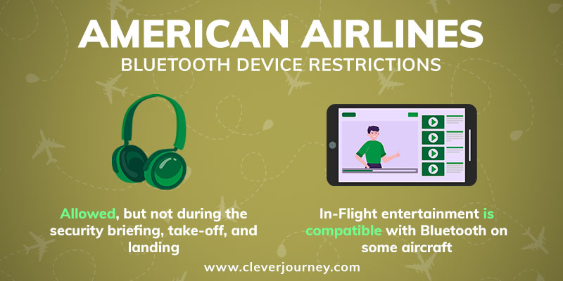 american airlines bluetooth restrictions