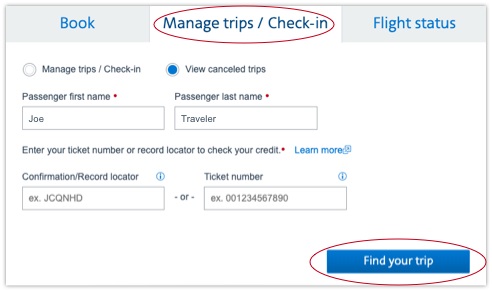 flight credit tab 400 a