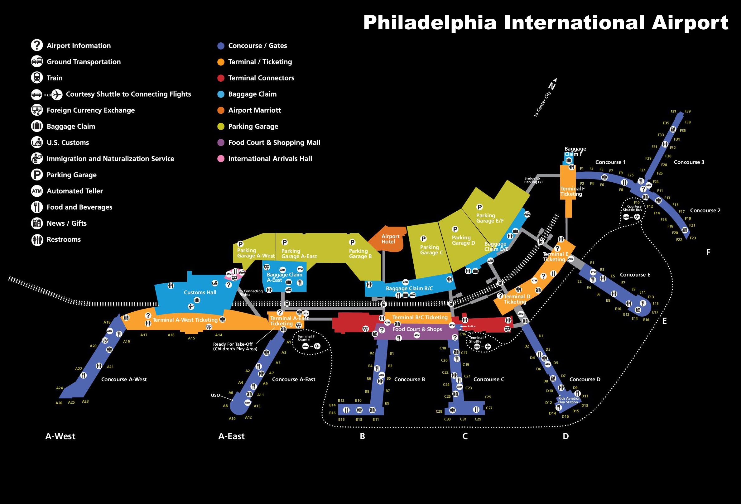 philadelphia international airport map